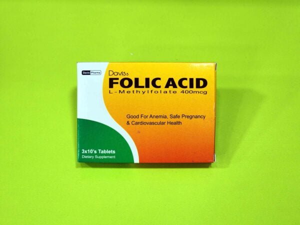 Folic Acid (L-Methylfolate) 400mcg Tablets