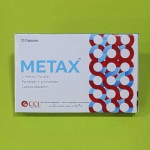 Metax (L-Methyl folate + Pyridoxal 5 phosphate + Cyanocobalamin) Capsules