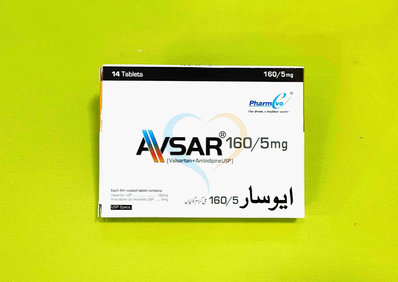 Avsar (Valsartan + Amlodipine) 160/5mg Tablets