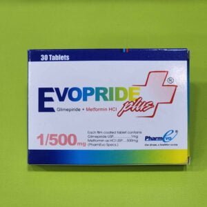 Evopride Plus (Glimepride + Metformin HCl) 1mg/500mg Tablets