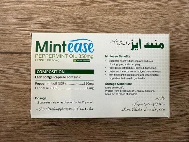 mintease capsules for IBS and abdominal pain and spasm