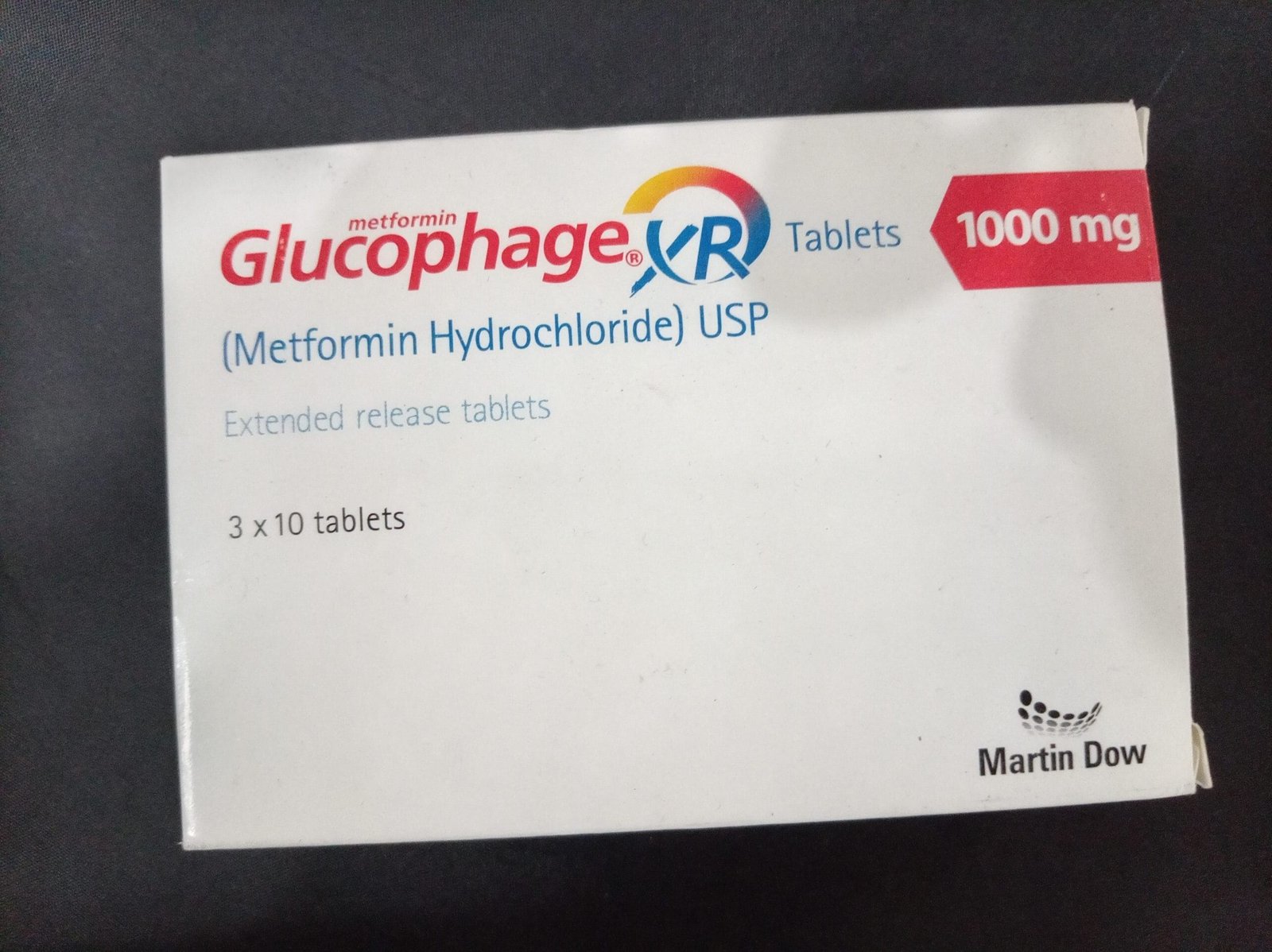 Glucophage XR (Metformin Hydrochloride USP) 1000mg Tablets